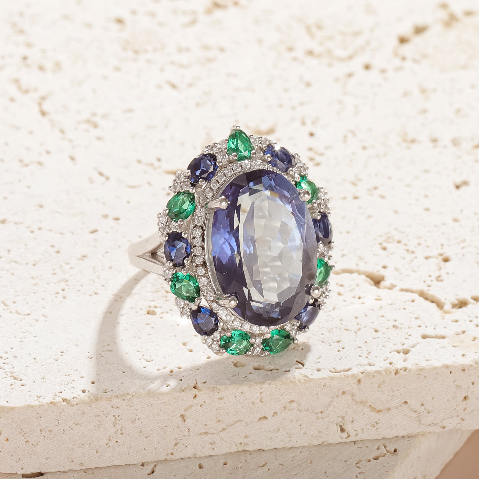 Crystal earrings gift s925 sterling silver inlaid with colored gemstones