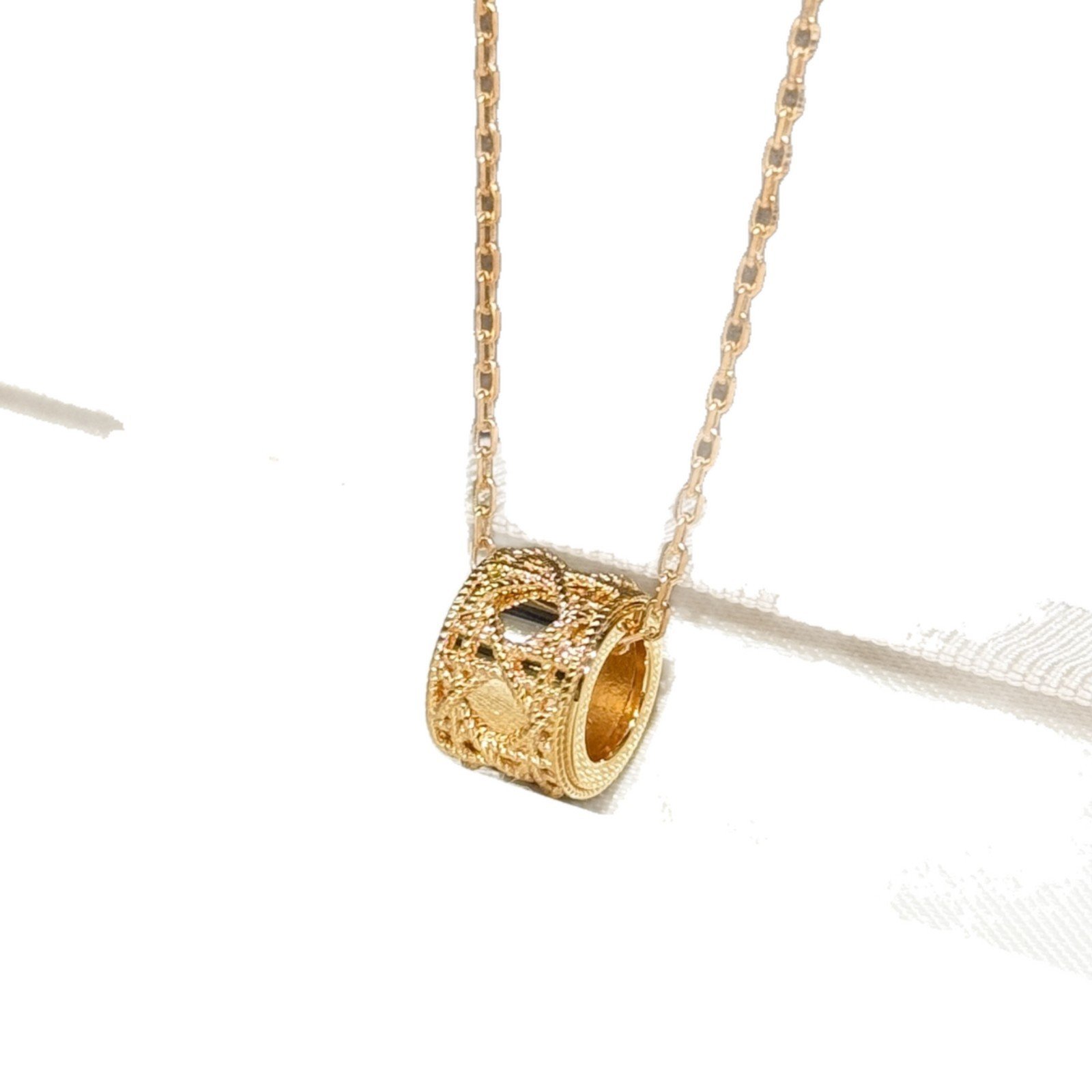 S925 sterling silver rose gold necklace