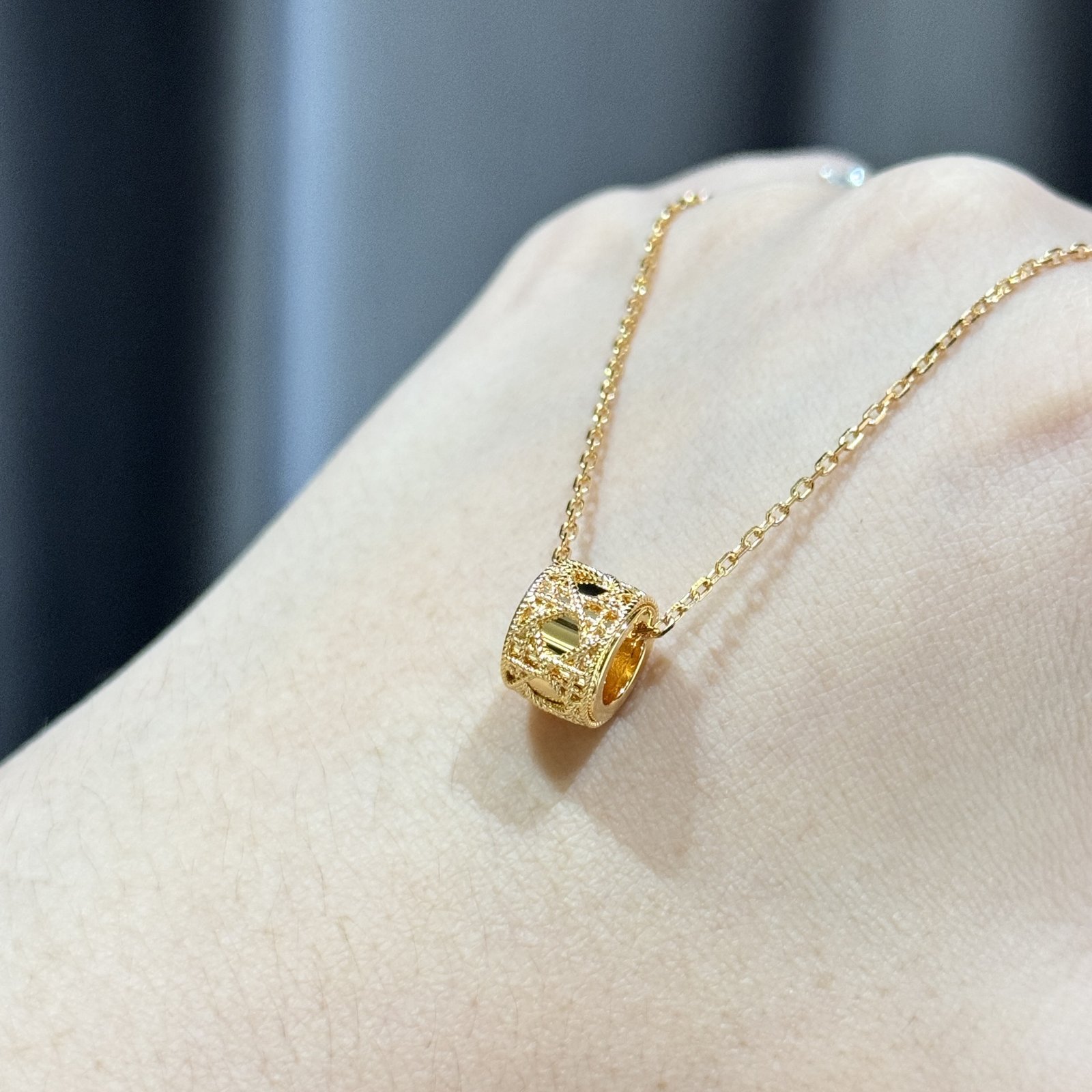 S925 sterling silver rose gold necklace