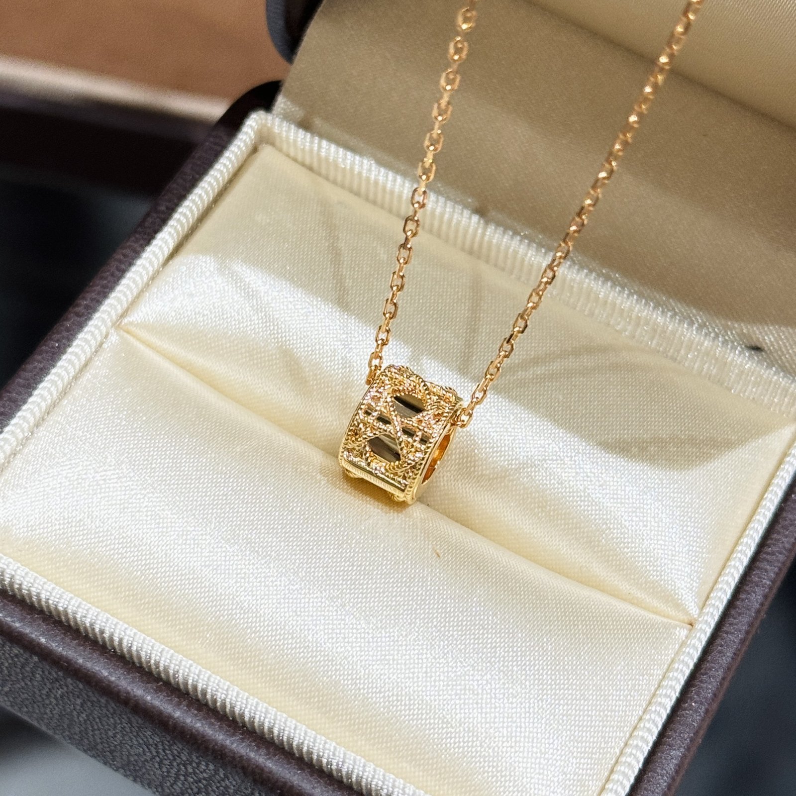 S925 sterling silver rose gold necklace